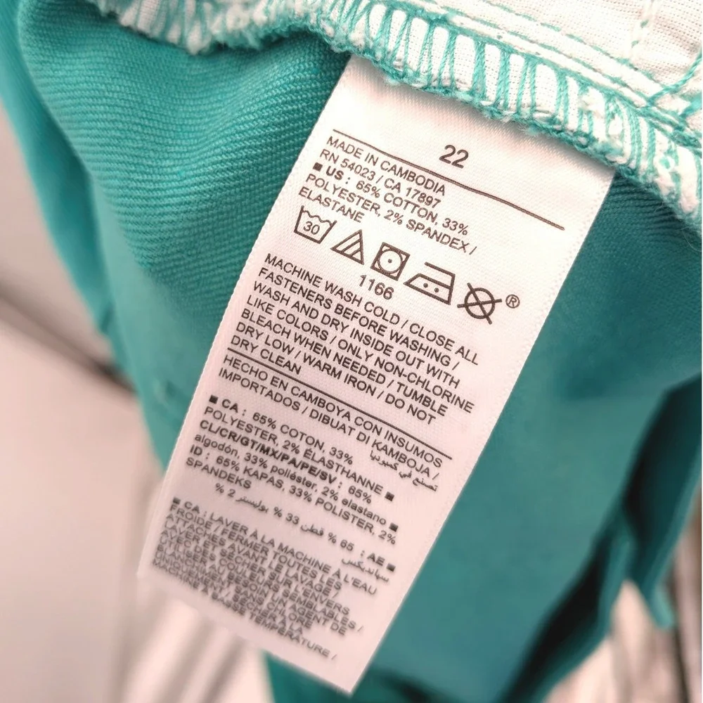 High Rise Denim Shorts Teal Stretch Fitted Casual Old Navy Size‎ 22